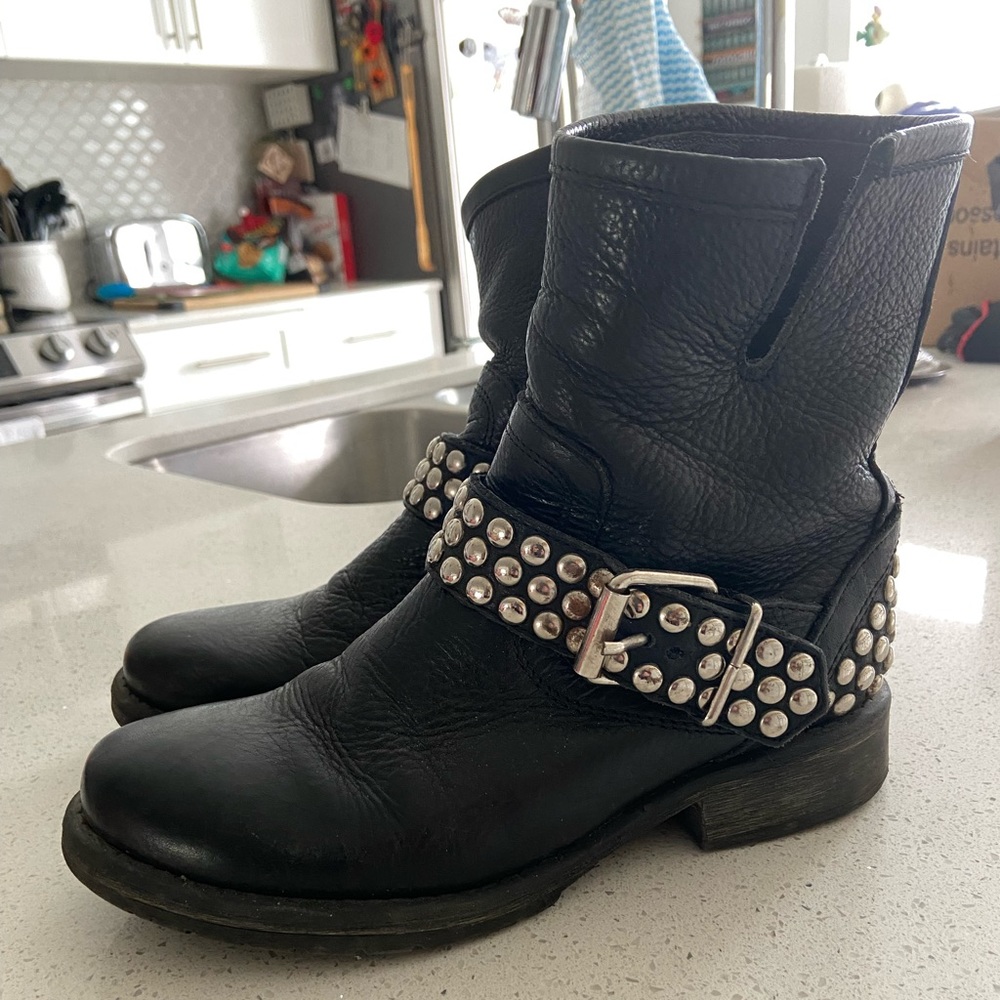Steve Madden studded moto boots